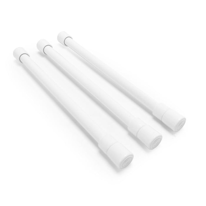 White Steel RV Cupboard Bars 3-Pack - Angled View | United RV Parts