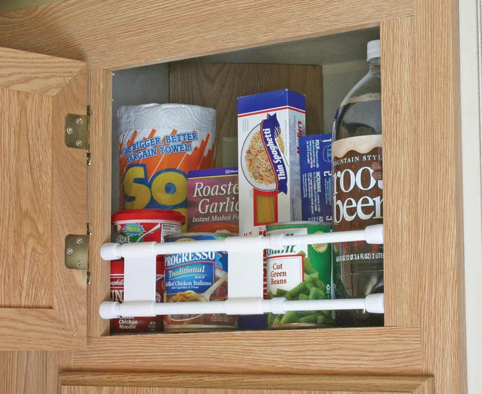 RV Cupboard Bar Installed in Wood Cabinet with Food Items | United RV Parts