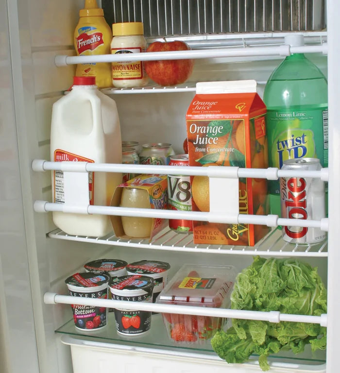 White Camco RV Refrigerator Bars - In-Use Inside RV Fridge | United RV Parts