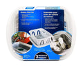Camco White RV Galley Sink Kit 43517 - Front Package View with 3-Piece Contents | United RV Parts