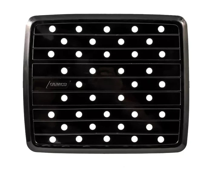 Black Camco RV Sink Mat 43721 - Top View with Drainage Holes | United RV Parts