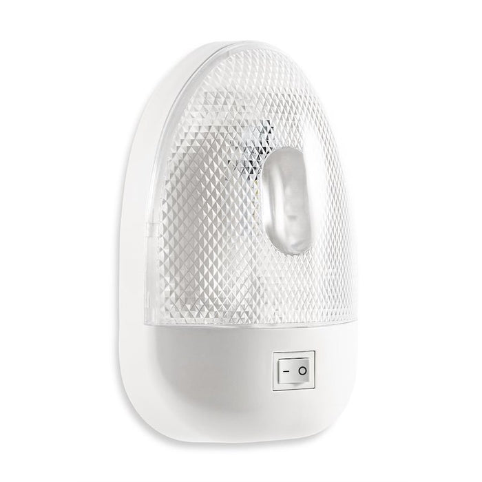 White Camco 41331 Single Dome LED Light with Toggle Switch - Right Angle View | United RV Parts
