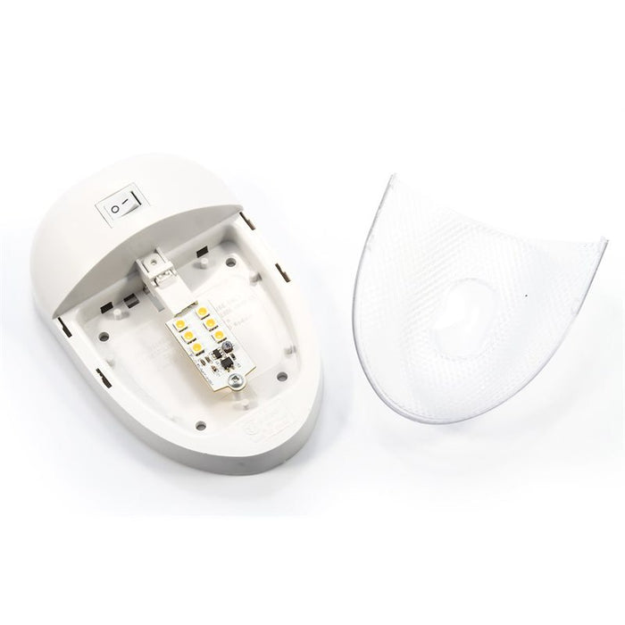Camco 41331 Single Dome LED Light Disassembled with LED Board and Lens - Exploded View | United RV Parts
