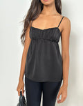 Image of Camden Longline Cami Top in Satin Black