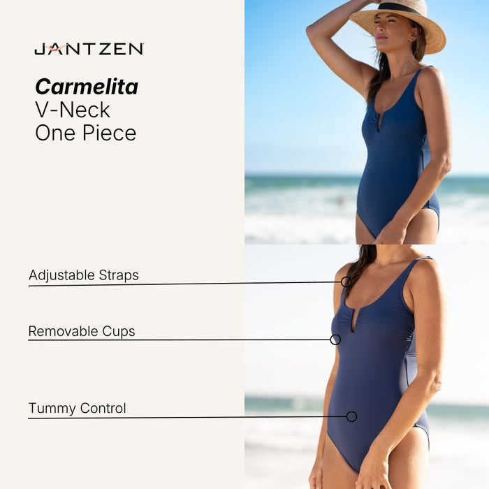 CARMELITA V NECK ONE PIECE