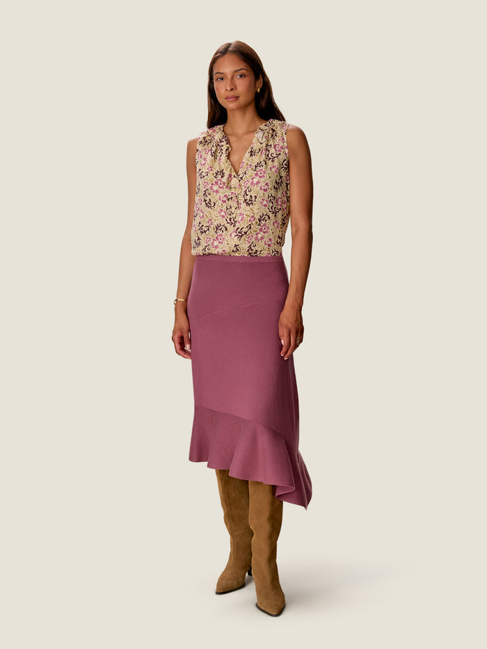 Caroline Ruffle Sleeveless Top