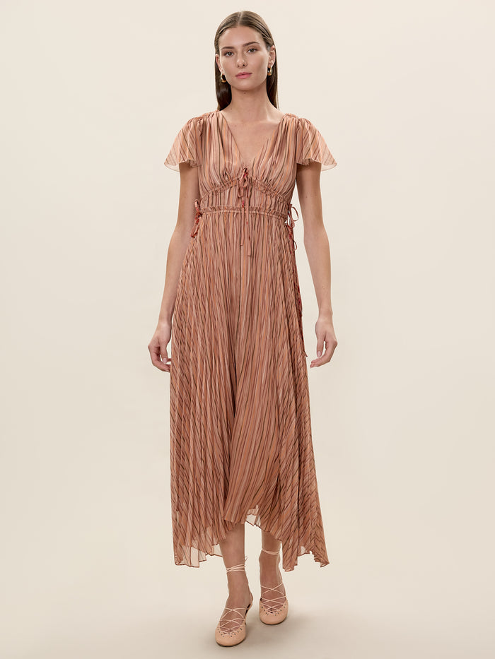 Celeste Stripe Pleated Dress