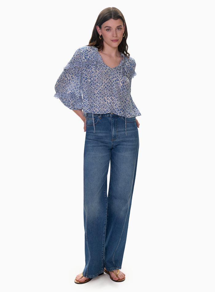 Charlotte Print Mix Blouse