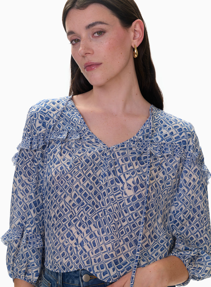 Charlotte Print Mix Blouse