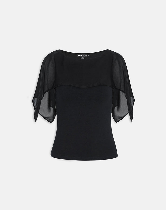 Image of Cirata Top in Rayon Jersey Chiffon Black