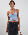 Image of Cojira Mesh Butterfly Top in Baby Blue