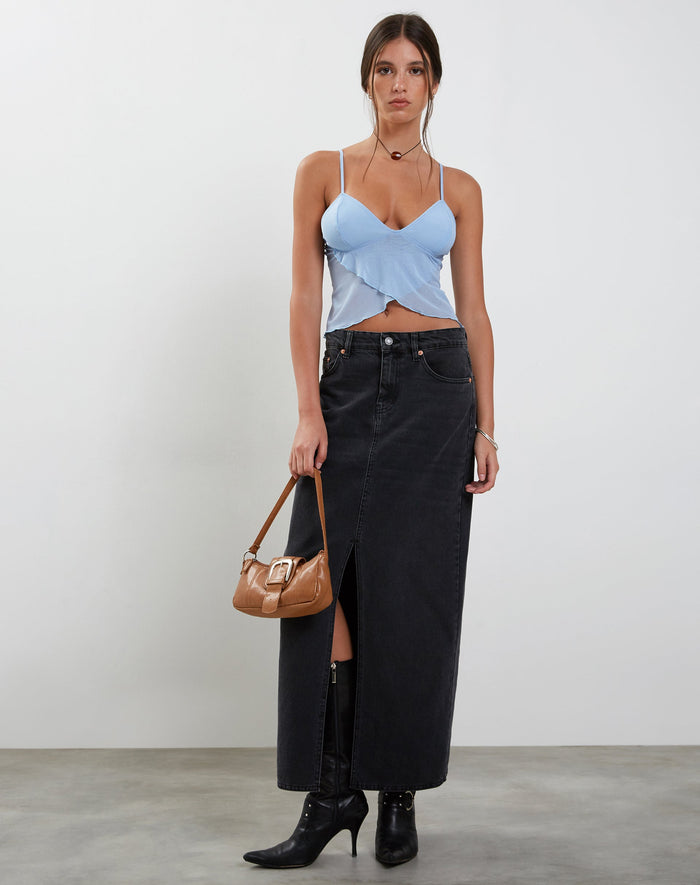 Image of Cojira Mesh Butterfly Top in Baby Blue