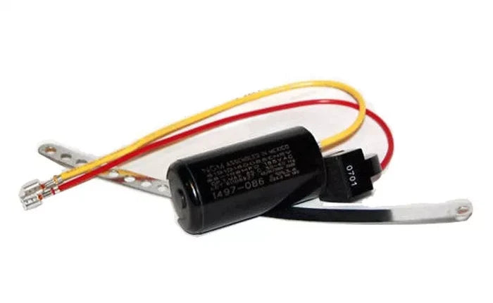 Black Coleman Mach Hard Start Kit 8333A9021 Capacitor with PTCR - Side View | United RV Parts