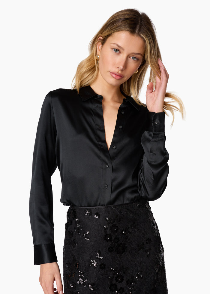 Crosby Silk Blouse Black