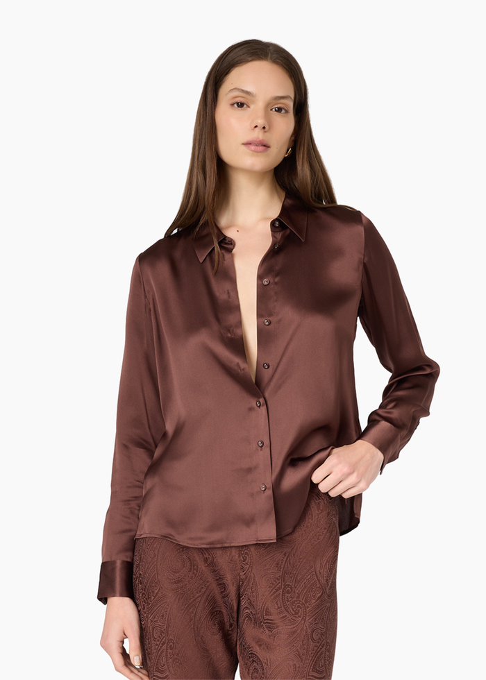 Crosby Silk Blouse Chocolate