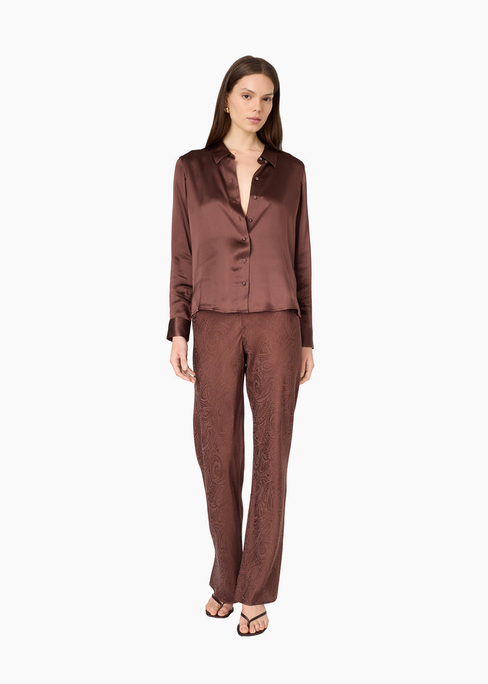 Crosby Silk Blouse Chocolate