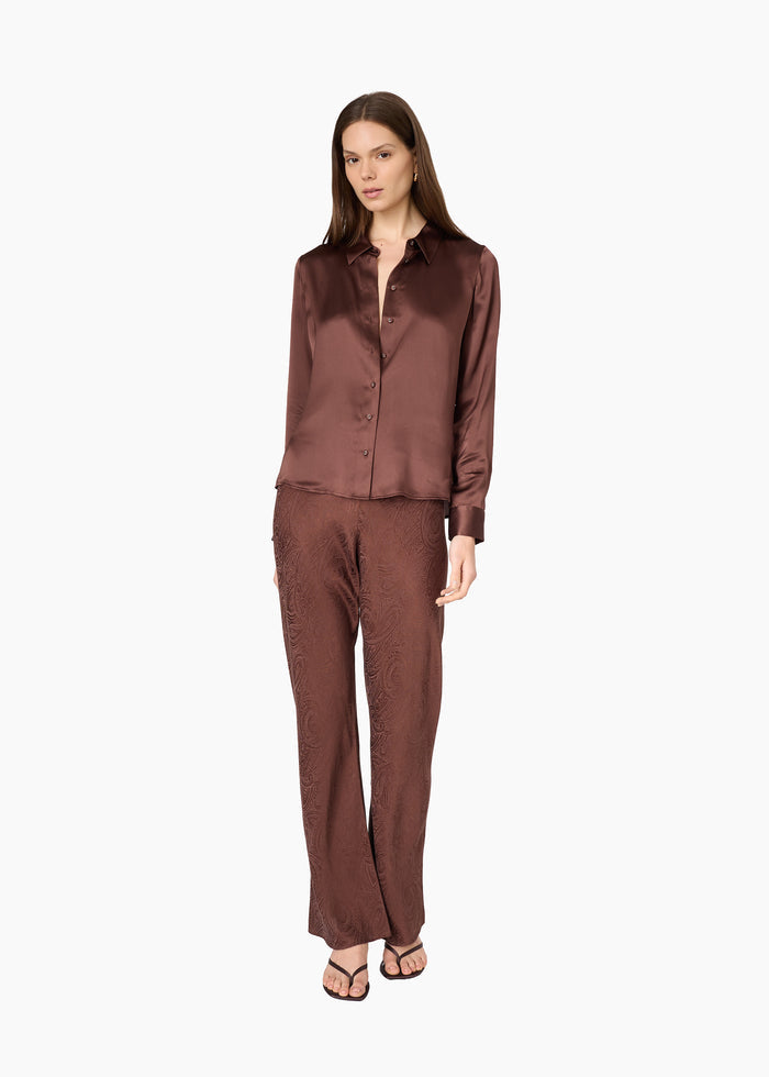 Crosby Silk Blouse Chocolate