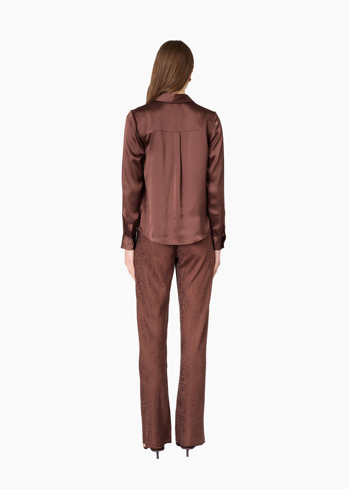 Crosby Silk Blouse Chocolate