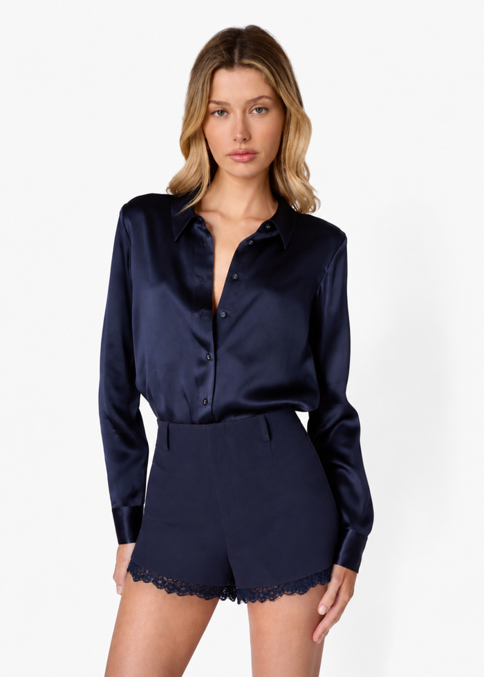 Crosby Silk Blouse Navy