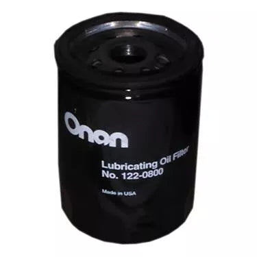 Black Onan Lubricating Oil Filter 122-0800 - Front Detail View | United RV Parts