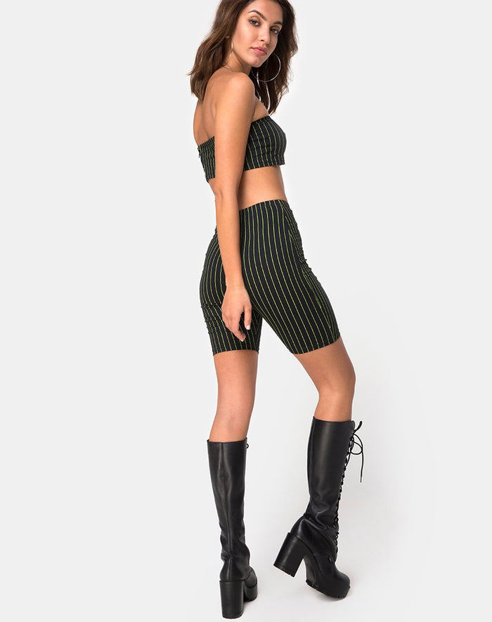 Image of Cycle Short in Neon Pinstripe