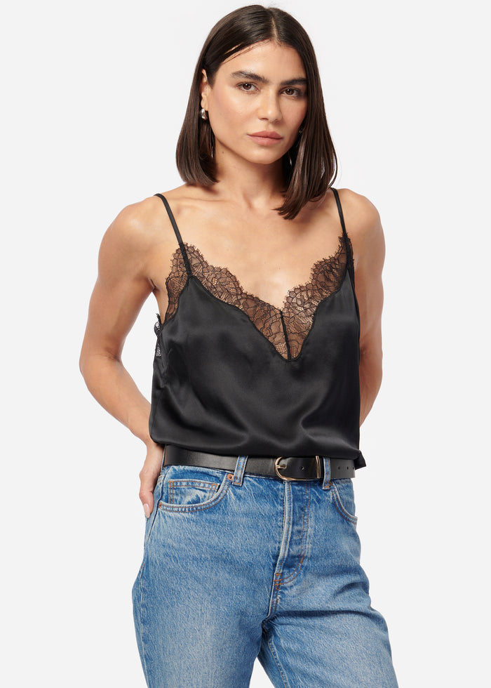 Daisy Silk Camisole Black