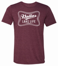 Dallas Lake Life unisex tri-blend t-shirt in maroon color, perfect for summer outings or as a Texas themed gift. Ideal Texas Made Gifts for lake lovers and a great souvenir from Texas. A stylish option for those looking for dallas souvenirs and unique texan gifts.