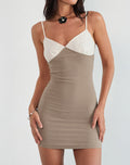 Image of Dalsher Mini Dress in Ivory Brown Crochet Lace Mix