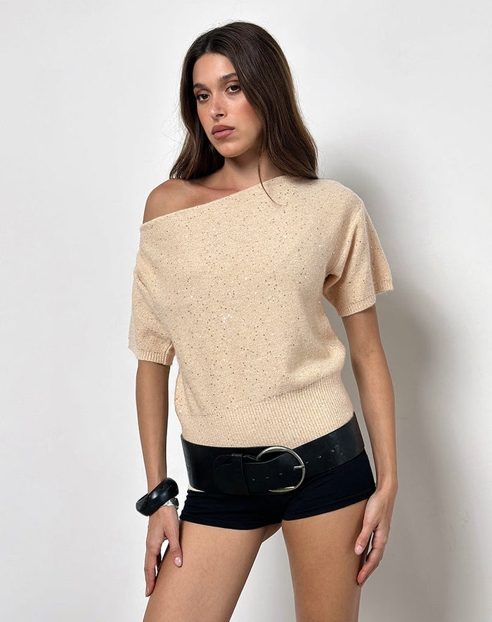 Image of Darusa Top in Dispersed Sequin Gold