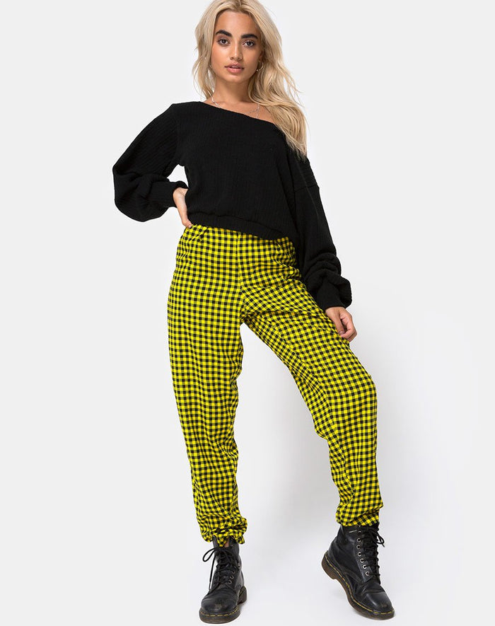 Image of Dastan Trouser in Medium Gingham Yellow