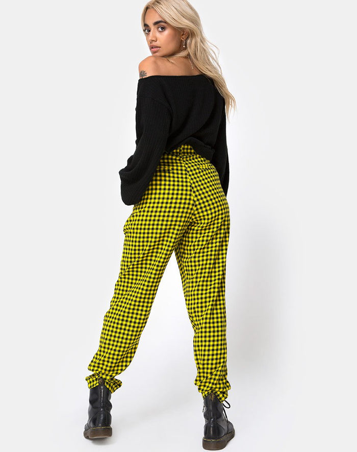 Image of Dastan Trouser in Medium Gingham Yellow