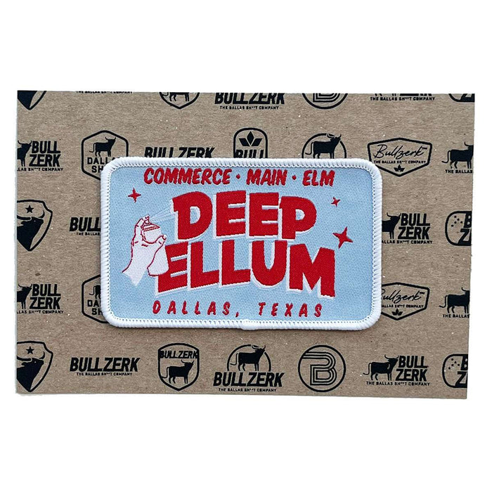 Deep Ellum Spray Paint Patch, a Texas themed gift featuring vibrant colors and iconic design, perfect as a souvenir from Texas. This high-quality embroidered patch represents Dallas, Texas, making it a great option for texan gifts and Texas Made Gifts.