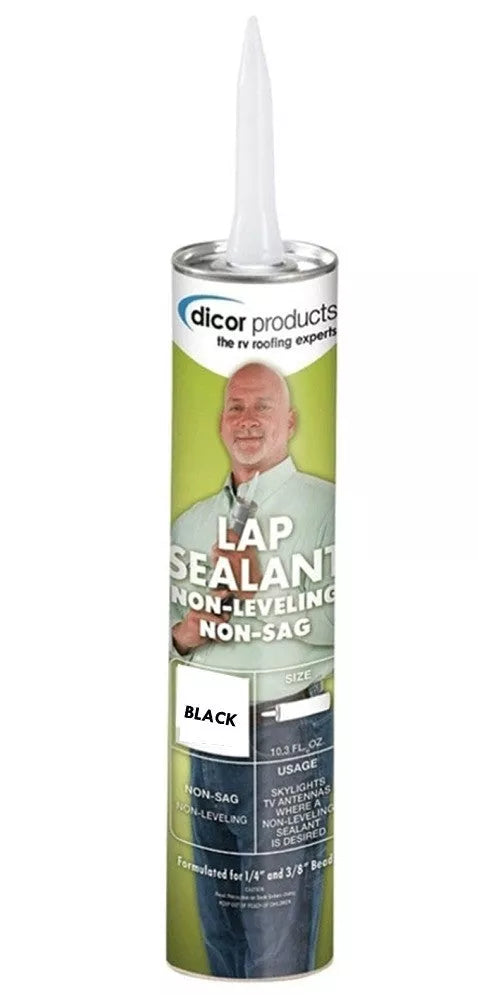 Black Dicor Non-Sag RV Lap Sealant 551LSB-1 Tube - Product View | United RV Parts