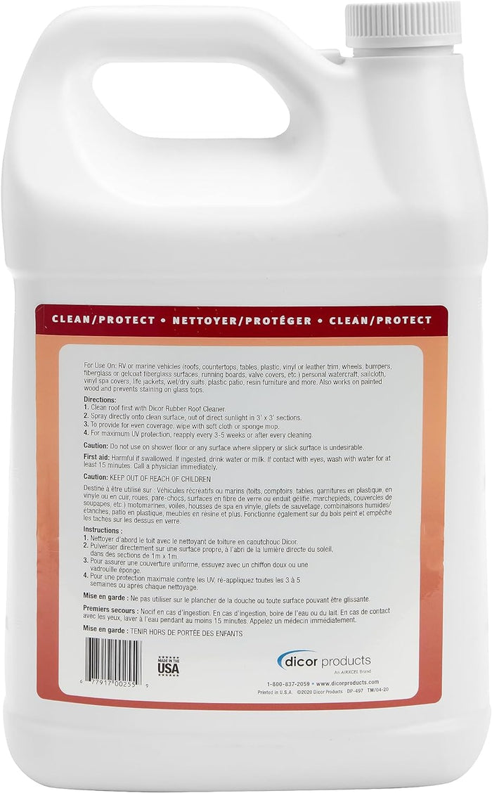 Dicor Roof-Gard UV Protectant 1 Gallon - Back Label Instructions | United RV Parts