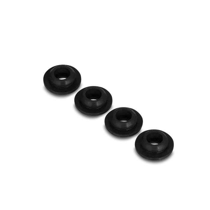 Black Rubber RV Stove Grommets 4-Pack - Flat Lay Arrangement | United RV Parts