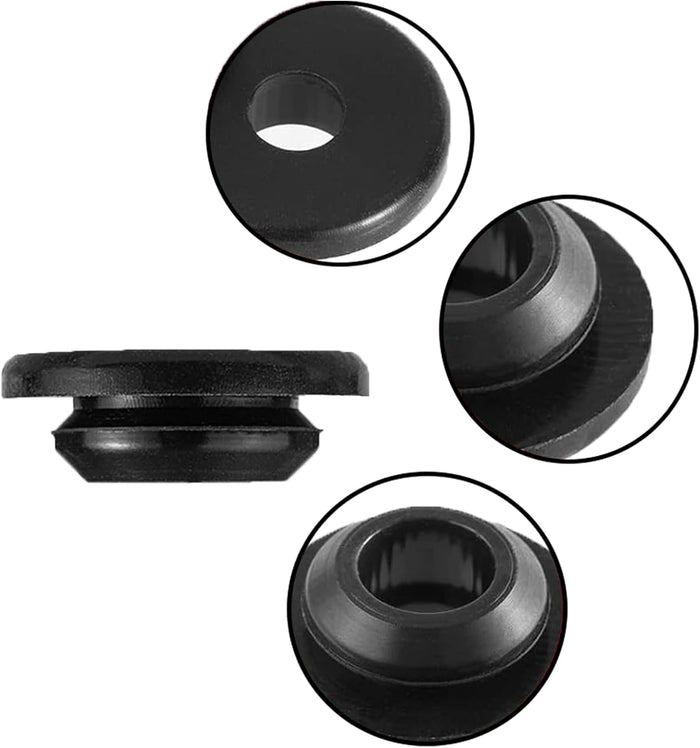 Black Rubber RV Stove Grommets - Detail Views 57049 | United RV Parts