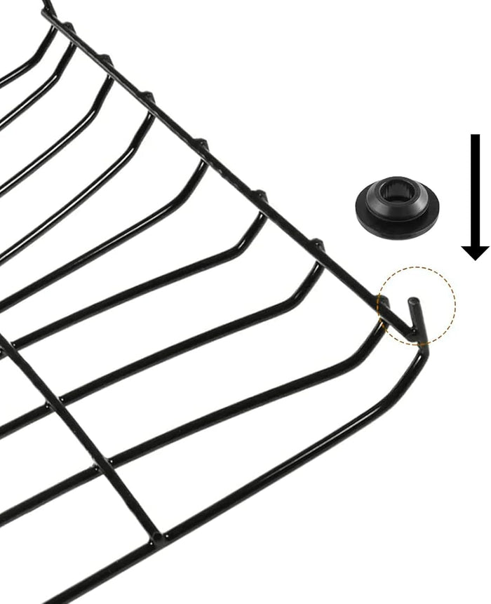 Black Wire RV Stove Grate with Grommet Installation Diagram | United RV Parts
