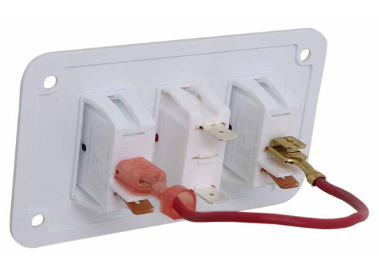 White Dometic Water Heater Switch with Wiring Connections - Back View | United RV Parts