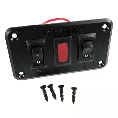 Dometic RV Water Heater Power Switch 91270 Gas Electric Black - Front View with Screws | United RV Parts