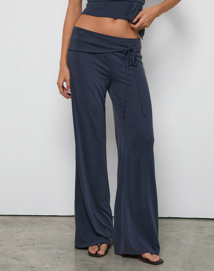 Image of Donata Trouser in Ocean Storm with Belt