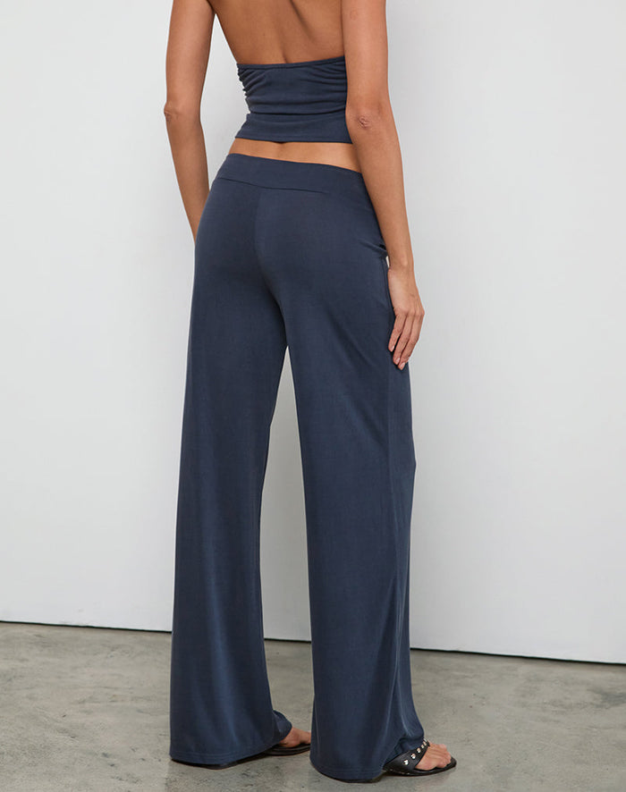 Image of Donata Trouser in Ocean Storm with Belt