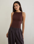 Image of Dudley Vest Top in Jersey Bitter Chocolate