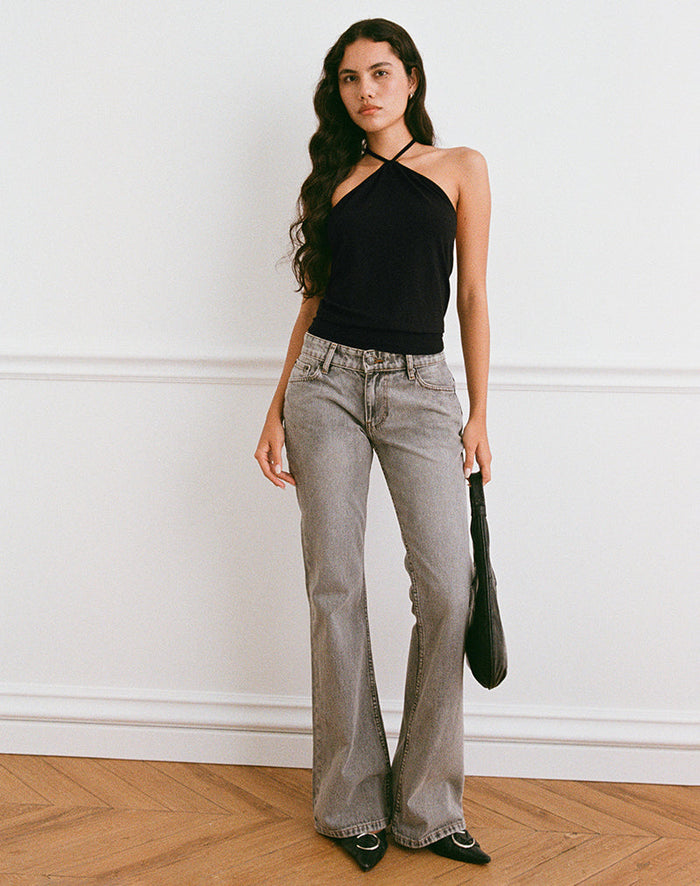 Image of Dyilla Arrow Neck Top in Black