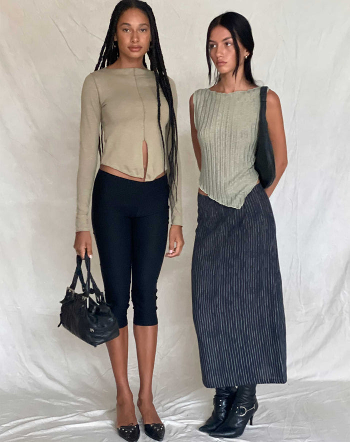 image of Etta Knitted Vest Top in Sage