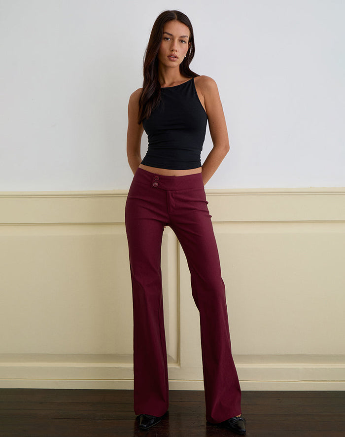 Image of Falita Trouser in Tailoring Burgundy