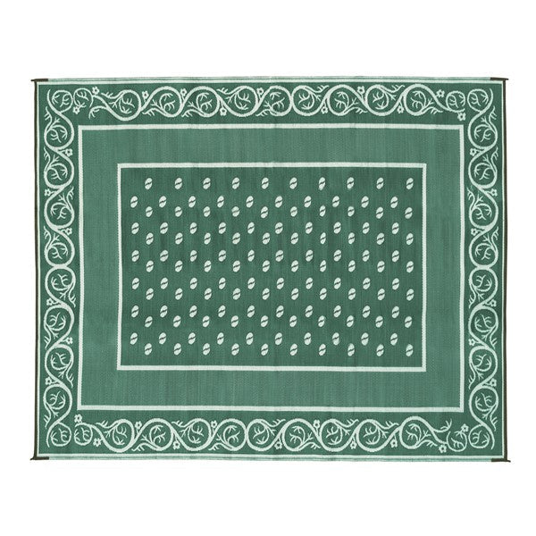 Faulkner 6x9 Green Vineyard Patio Mat Green Side - Top Down View | United RV Parts
