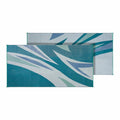 Green Blue Summer Waves RV Patio Mat Both Sides View 8x16 - Reversible Flat Lay | United RV Parts