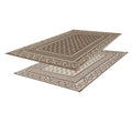 Beige Faulkner Reversible Vineyard RV Patio Mat 8x16 - Both Sides Shown | United RV Parts