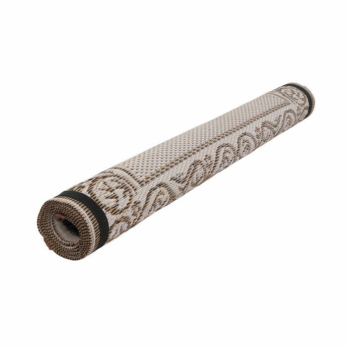 Beige Faulkner Vineyard RV Patio Mat - Rolled Up Storage View | United RV Parts