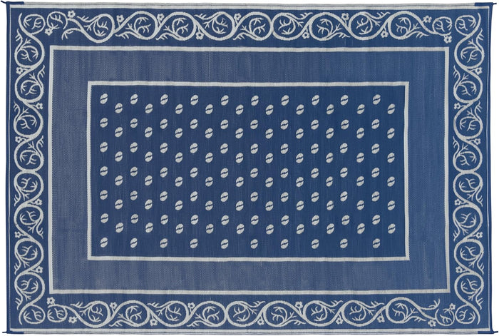 Blue Faulkner Vineyard Pattern RV Mat - Top View | United RV Parts